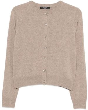 Weekend by Maxmara Crew-Neck Cardigan - Natural