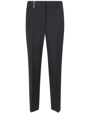 Peserico Pantalon De Costume À Plis Marqués - Blue