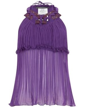 Alberta Ferretti Pleated Blouse - Purple