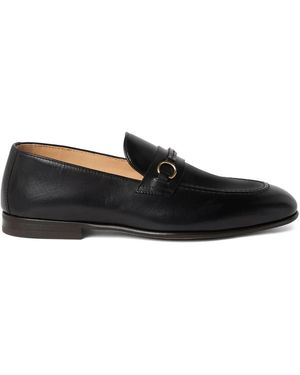 Brunello Cucinelli Embellished Waxed-Leather Loafers - Black