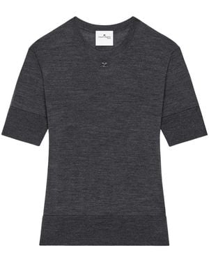 Courreges T-Shirt À Manches Courtes - Noir