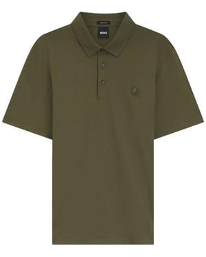 BOSS Double B Monogram-Patch Polo Shirt - Green