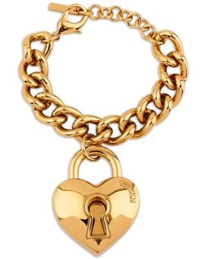 Moschino Heart-Shaped Lock Bracelet - Metallic