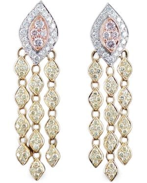 HYT Jewelry Pendientes Con Colgante Con Diamantes - Blanco