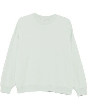 Anine Bing Miles Logo-Embroidered Sweatshirt - White