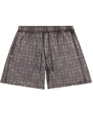DIESEL Drawstring Denim-Effect Swim Shorts - Grey
