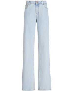 Etro Logo-Embroidery Straight-Leg Jeans - Blue