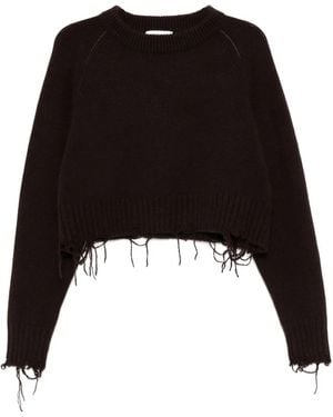 Low Classic Gerippter Pullover - Schwarz
