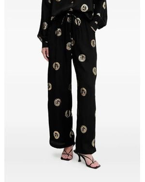 Never Fully Dressed Drawstring Palazzo Trousers - Black