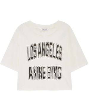 Anine Bing Johnny Cropped T-Shirt - White