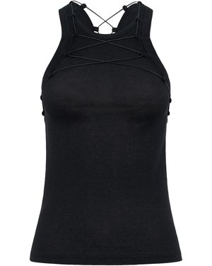 Dion Lee Lock Cotton Tank Top - Black