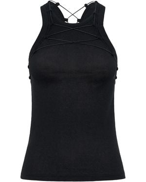 Dion Lee Lock Cotton Tank Top - Black