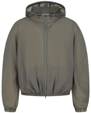 Amomento Raglan-Sleeve Hooded Jacket - Gray