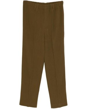 Homme Plissé Issey Miyake Pantalon Tuxedo À Design Plissé - Green