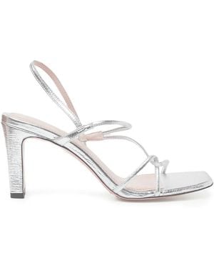 Sandro Block-Heel Leather Sandals - White