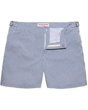 Orlebar Brown Bulldog シアサッカーストライプ トランクス水着 - ブルー