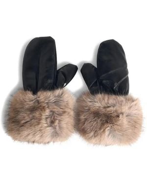 Stand Studio Jane Faux-Fur Gloves - Blue