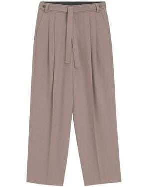 HUGO Belted Pleated Pants - Grey