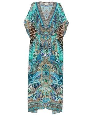 CAMILLA Crystal-Embellished Maxi Dress - Blue