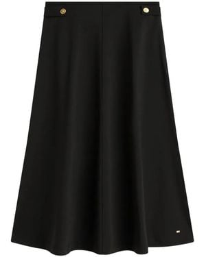 Tommy Hilfiger Button-Detail Midi Skirt - Black
