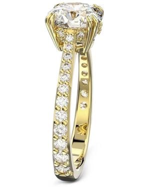 Swarovski Crystal-Embellished Pavé Ring - Metallic