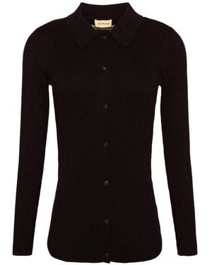 Calvin Klein Buttoned Collared Cardigan - Black
