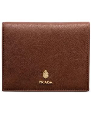 Prada Small Leather Wallet - Brown