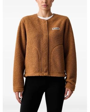 Columbia Fleece-Texture Logo-Patch Jacket - Black