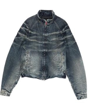 DIESEL Faded-Effect Raglan-Sleeve Denim Jacket - Blue