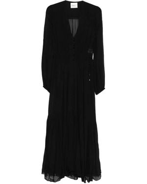 Isabel Marant Maxi Dress With Flowing Silhouette And Deep V-Neckline - Black