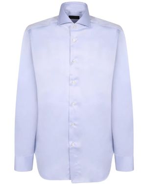 Dell'Oglio Hemd Mit Eton-Kragen - Blau