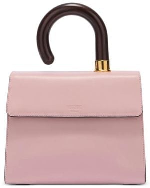 Moschino Cabas En Cuir À Anse Incurvée - Pink