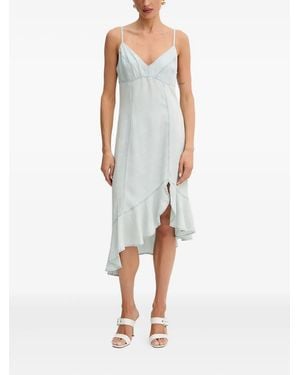 Guess Ruffled Asymmetric Midi Dress - White