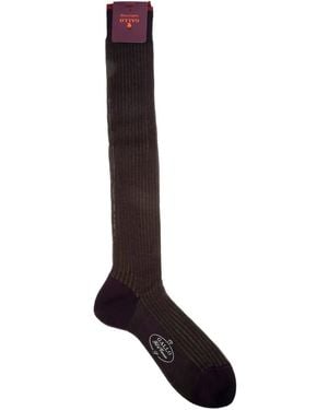 Gallo Ribbed-Stripe Socks - Black