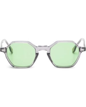 Kyme Alaric Geometric-Frame Sunglasses - Green