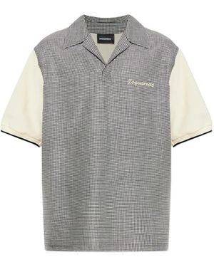 DSquared² Short-Sleeved Houndstooth T-Shirt - Grey