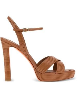 Santoni Sandalo Tacco Grosso Alto - White