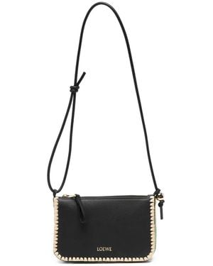 Loewe X Paula's Ibiza Rio Schultertasche Mit Ziernaht - Weiß