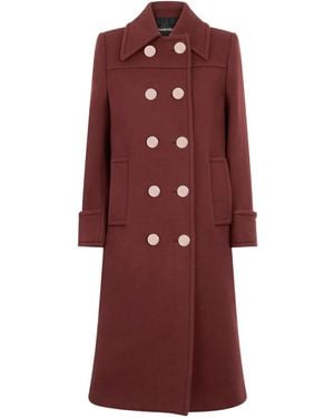 Roberto Cavalli Double-Breasted Wool Coat - Red