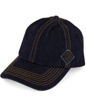 CASABLANCA Logo-Patch Denim Cap - Blue
