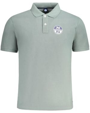 North Sails Logo-Patch Cotton Polo Shirt - Blue