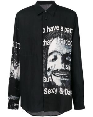 Yohji Yamamoto Graphic Print Shirt - Black