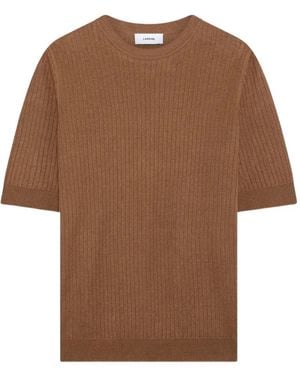 Lardini Haut Côtelé À Design Péplum - Brown