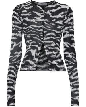 The Attico Animal-Motif Knit Cardigan - Black