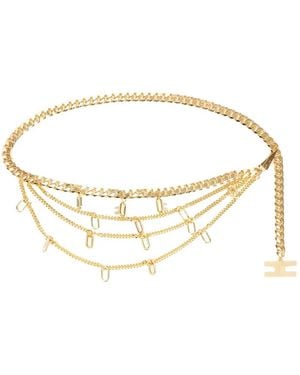 Elisabetta Franchi Charm-Details Chain Belt - Metallic