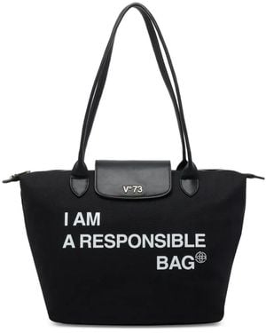 V73 Shopper Mit Logo-Print - Schwarz