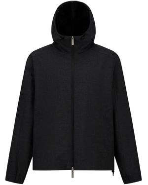 Herno Hooded Zip-Front Jacket - Black