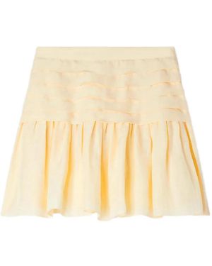 Sandro Mini Pleated Skirt - Natural