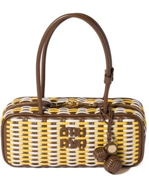 Miu Miu Borsa Tote Beau Effetto Intrecciato - Metallizzato