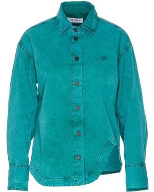 The Attico Logo-Embroidered Jacket - Blue